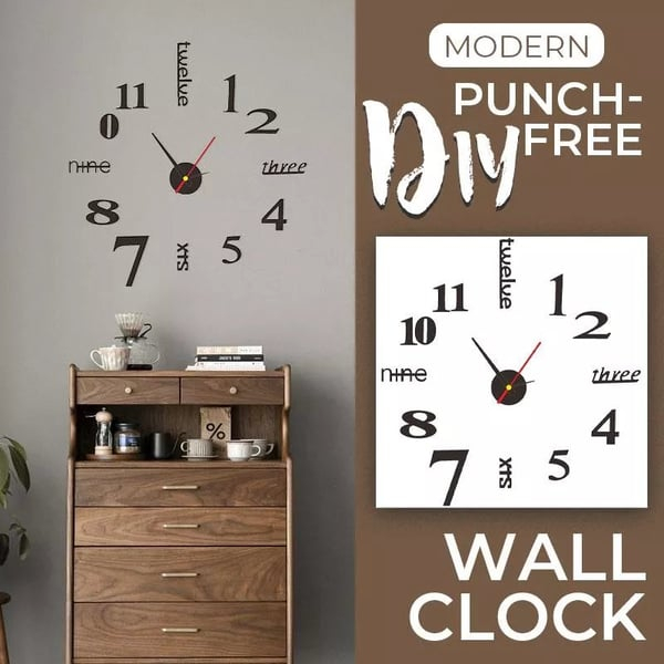 đ„Hot Sale - 48% OFF đ„MODERN DIY PUNCH-FREE WALL CLOCK