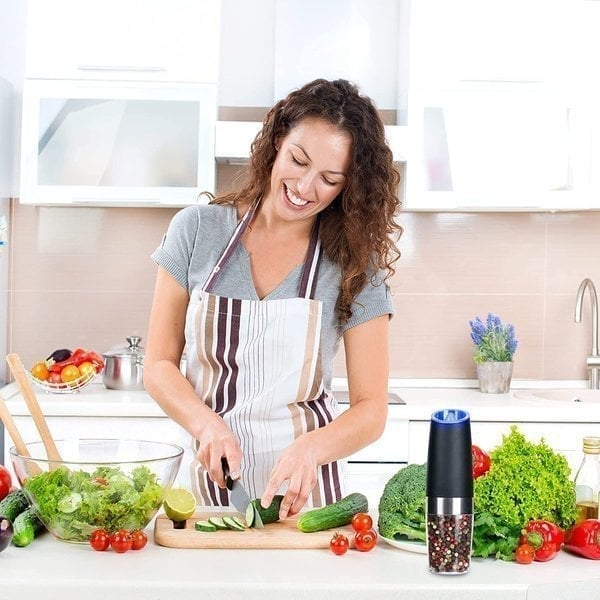 🔥 Automatic Electric Gravity Induction Salt & Pepper Grinder